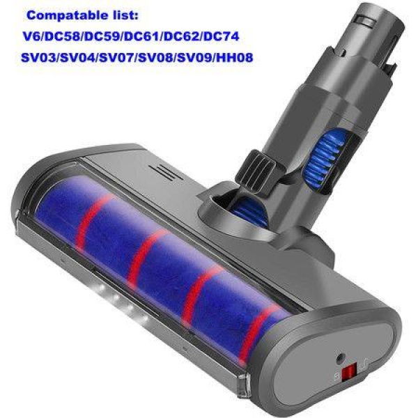 Fluffy Head With LED Headlights For Dyson Models V6 Animal/V6 Fluffy/DC58/DC59/DC61/DC62/DC74/SV03/SV04/SV07/SV08/SV09/HH08.