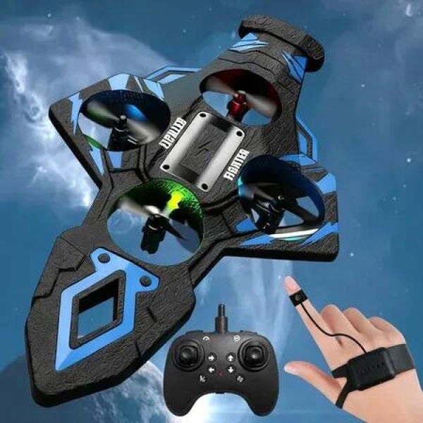 Flying Sword RC Airplane, Flying Remote Control Airplane Drone with 360 Degree Flip Fighter Jet Toy, Christmas Brithday Gifts for Boys Girls (Blue)