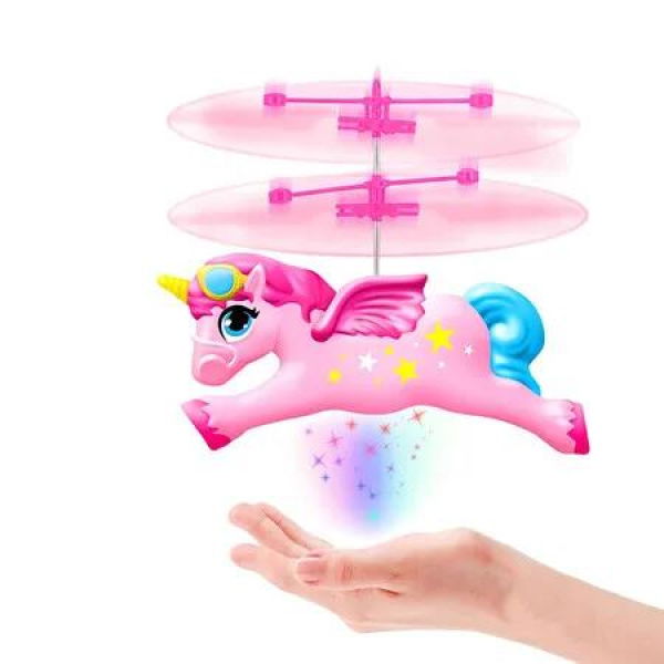 Flying Unicorn Flying Fairy Toys for Girls, Unicorn Toys for Girls Age 6 7 8 9 Teens Birthday, Magic Flying Ball Helicopter Drone Fairy Toy