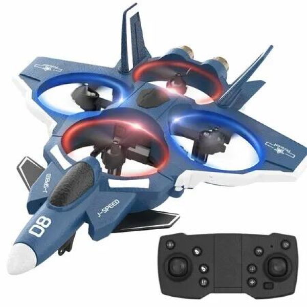 Foam Fighter Jet Drone for Kids,RC Plane Easy to Fly Remote Control Airplane with Auto Hovering,360 Degree Flip and 2 Batteries