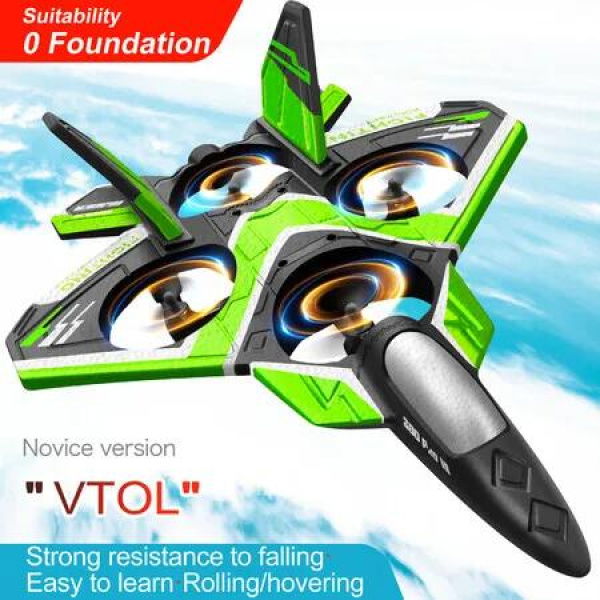 Foam Remote Control Airplanes RC Planes,RC Airplane Fighter Jet with Light,360 Degree Flip Fighter Jet Toy,Stunt Roll,Airplane Toy Gifts Color Green