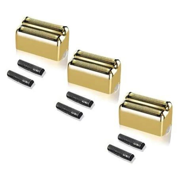 Foil Cutters Replacement BaBylissPRO Barberology FXFS2 Double Shaver 3Pcs Professional Mens Shaving Grooming Tool Gold