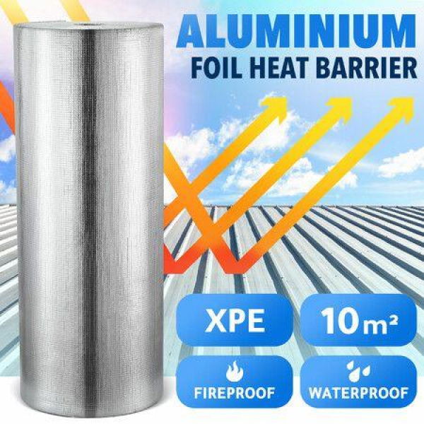 Foil Heat Barrier Shield Reflective Radiant Cell Insulation Rolls Roofing Aluminium XPE 90x1112cm 10sq M Ceiling Attic Loft Wall Window