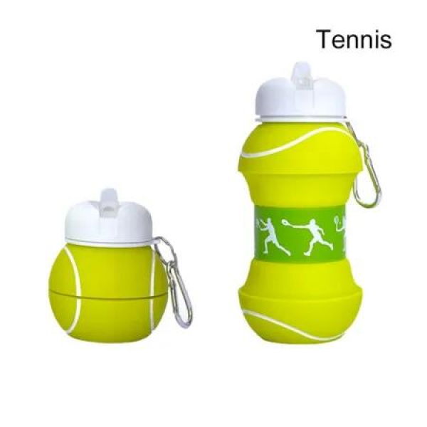 Foldable 550ML Tennis Water Bottles Portable Sports Bottle Outdoor Sports Tennis Ball Shaped Water Cup Bottle