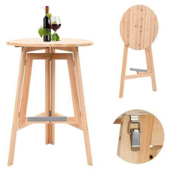 Foldable Bar Table 78 Cm Fir Wood