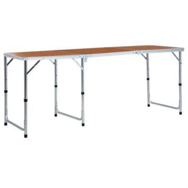 Foldable Camping Table Aluminium 180x60 Cm