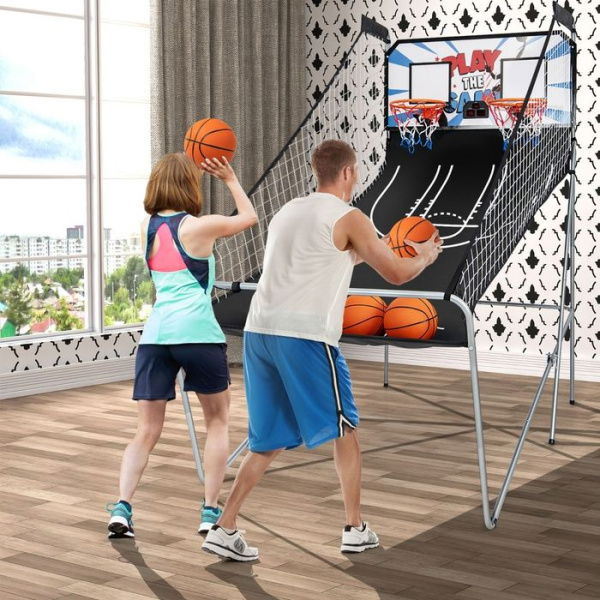 Kids Foldable Dual Shot Basketball Arcade Game RedTicket