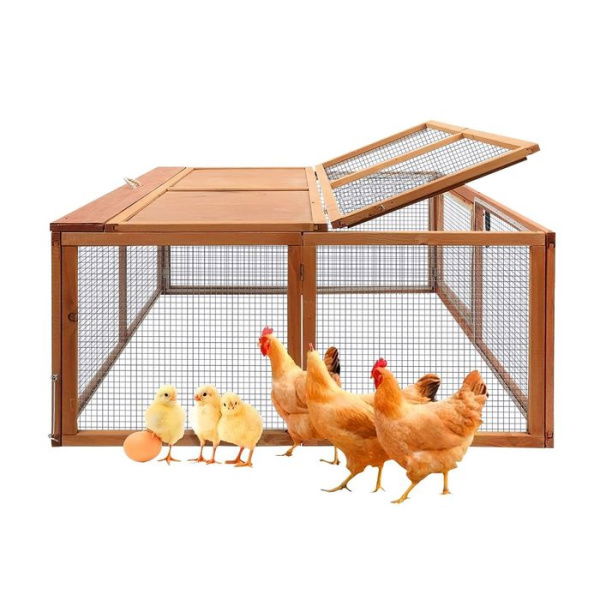 Foldable Easy Transport Chicken Cage Rabbit Hutch With Door On Top Lockable Bolts For Safety.