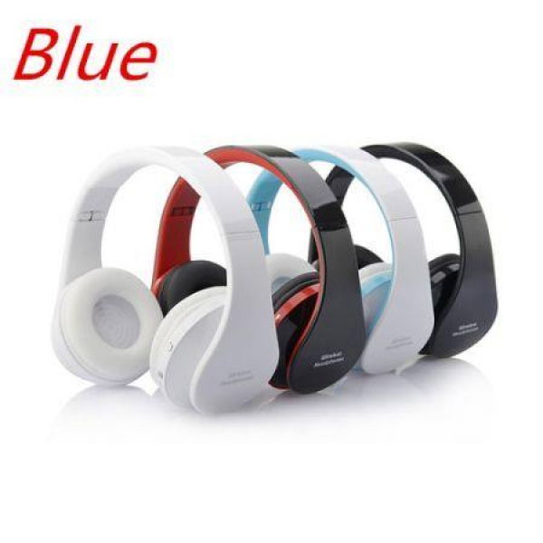 Foldable Wireless Bluetooth Stereo Headset Handsfree Headphones Mic For IPhone - Blue