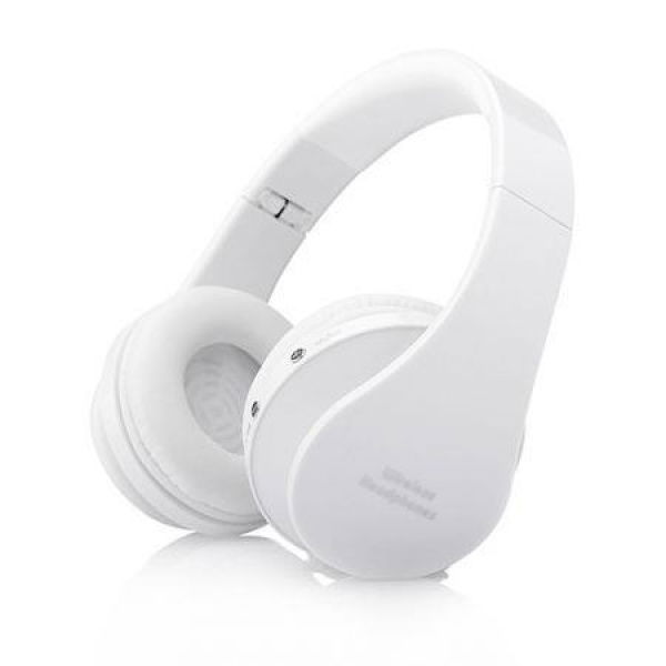 Foldable Wireless Bluetooth Stereo Headset Handsfree Headphones Mic For IPhone - White