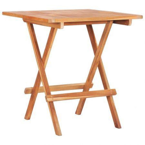 Folding Bistro Table 60x60x65 Cm Solid Teak Wood