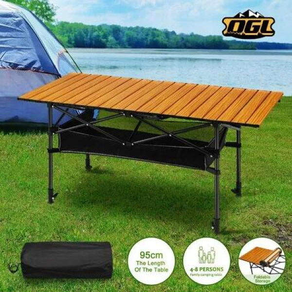 Folding Camping Table Portable Picnic Outdoor Foldable Desk Aluminium with Storage Carry Bag