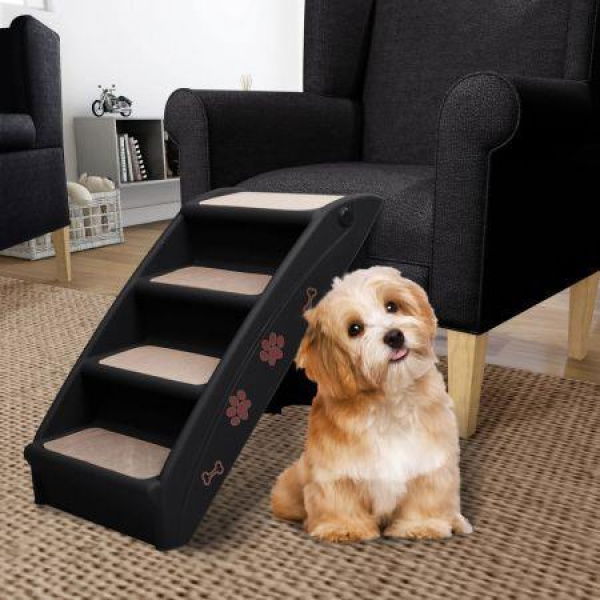 Folding Dog Stairs Black 62x40x49.5 Cm.