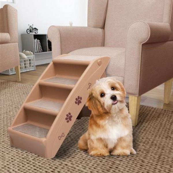 Folding Dog Stairs Brown 62x40x49.5 Cm.