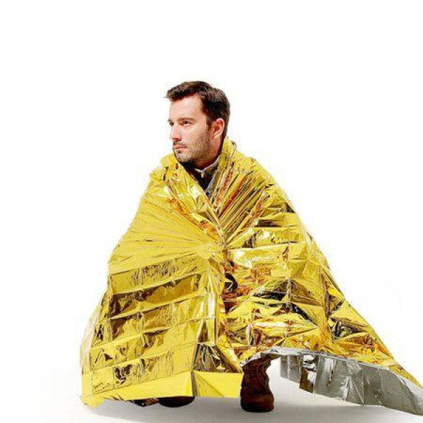 Folding Emergency Thermal Blanket Outdoor Waterproof 210cm*130cm Gold Survival Rescue Shelter Outdoor Camping Keep Warm.