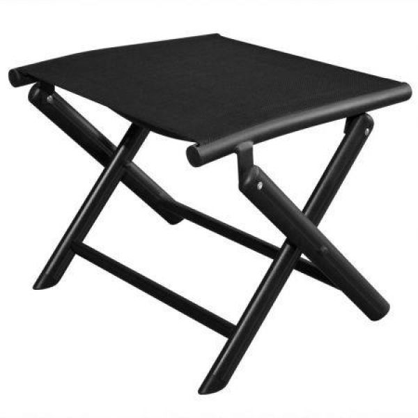 Folding Footstool Aluminum 41x49.5x38 Cm Black