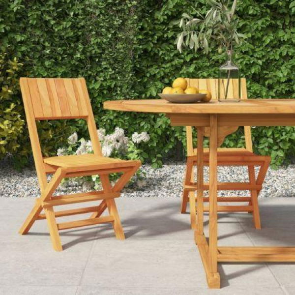 Folding Garden Chairs 2 Pcs 47x61x90 Cm Solid Wood Teak