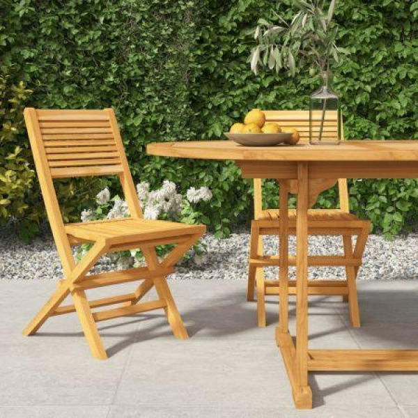 Folding Garden Chairs 2 Pcs 47x62x90 Cm Solid Wood Teak