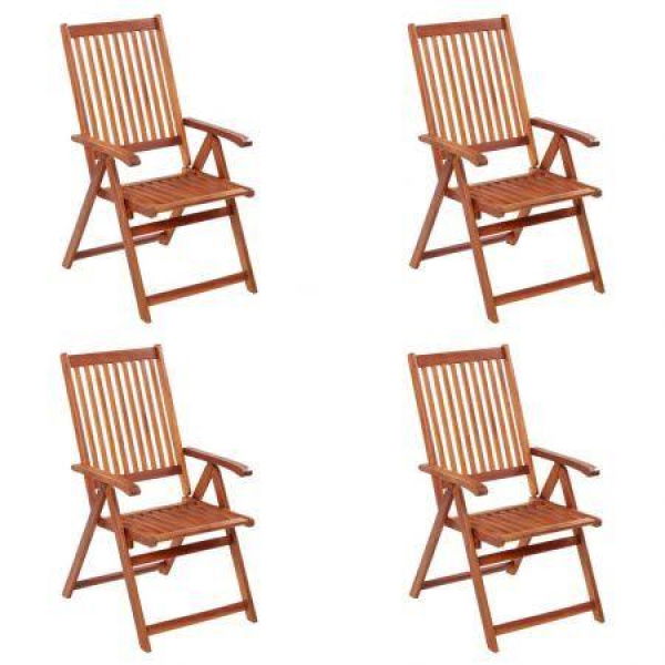 Folding Garden Chairs 4 Pcs Solid Acacia Wood