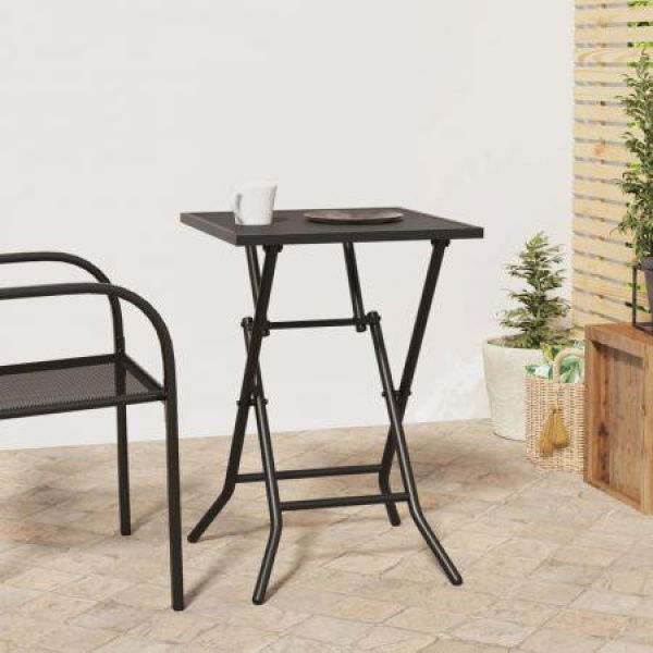 Folding Garden Table Anthracite 50x50x72 Cm Steel Mesh