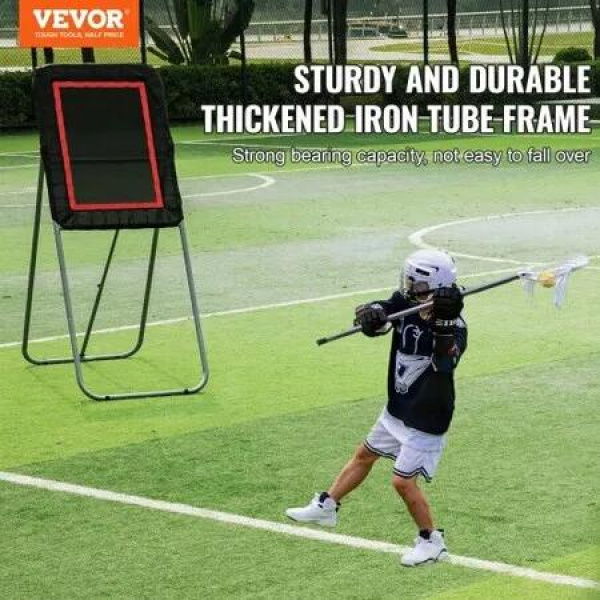 Folding Lacrosse Rebounder for Backyard 3x4 Ft Volleyball Bounce Back Net Pitchback Throwback Baseball Softball Return Training Screen Adjustable Angle