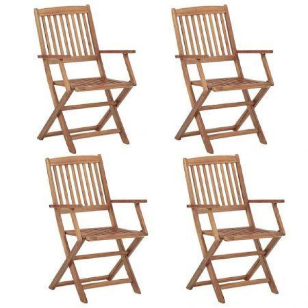 Folding Outdoor Chairs 4 Pcs Solid Acacia Wood