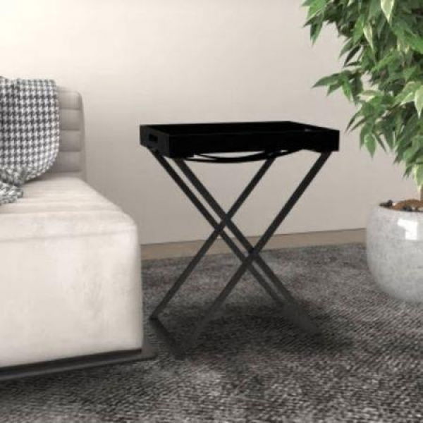 Folding Table Black 48x34x61 Cm MDF