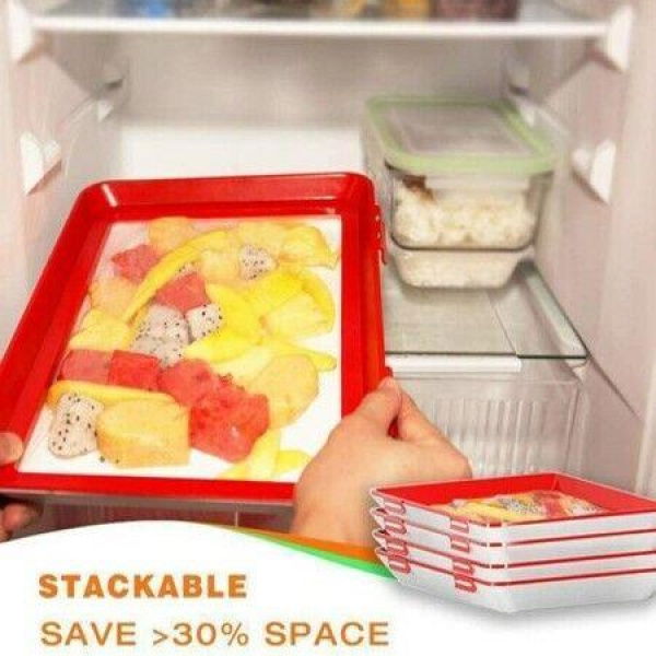 Food Plastic Preservation Tray For Vegetables Fruits Meat - Kitchen Office (2 Pack)