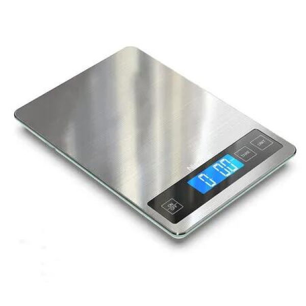 Food Scale, Digital Kitchen Scale Weight Grams and oz for Cooking Baking, 10kg/1gPrecise Graduation, Stainless Steel and Tempered Glass (Silver)