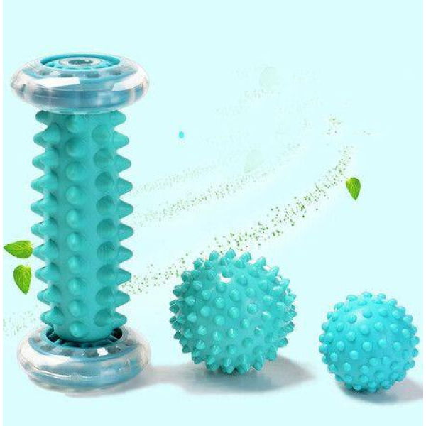 Foot Massage Roller Spiky Ball Therapy Set Manual Foot Massager For Plantar Fasciitis Heel & Foot Arch Pain (Green)