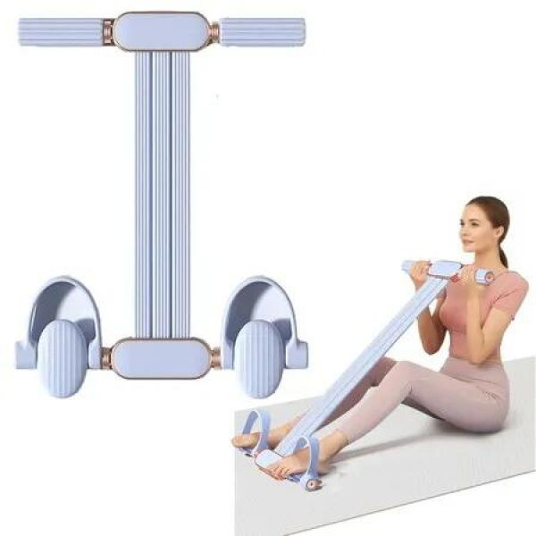 Foot Pedal Resistance Band 3-Lvl Adjustable Multifunction Tension Rope Solid Latex Tension Band Stirrup Puller for Slimming,Stretching,Blue
