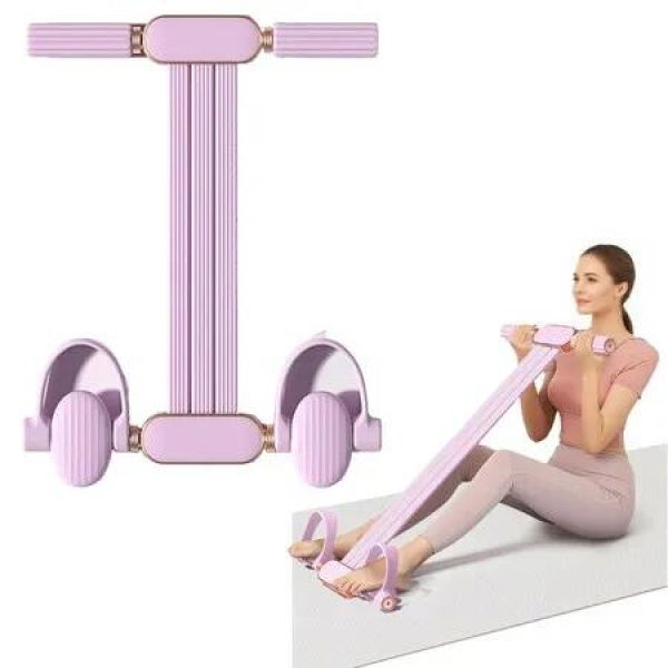 Foot Pedal Resistance Band 3-Lvl Adjustable Multifunction Tension Rope Solid Latex Tension Band Stirrup Puller for Slimming,Stretching,Pink