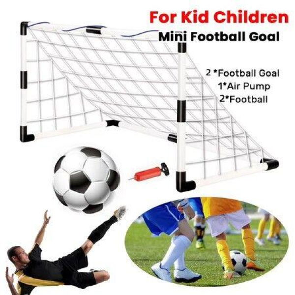 Football Goal Sports Toy with Pump And Ball Foldable Football Goal Post Portable Soccer Goal for Indoor Outdoor Football Training