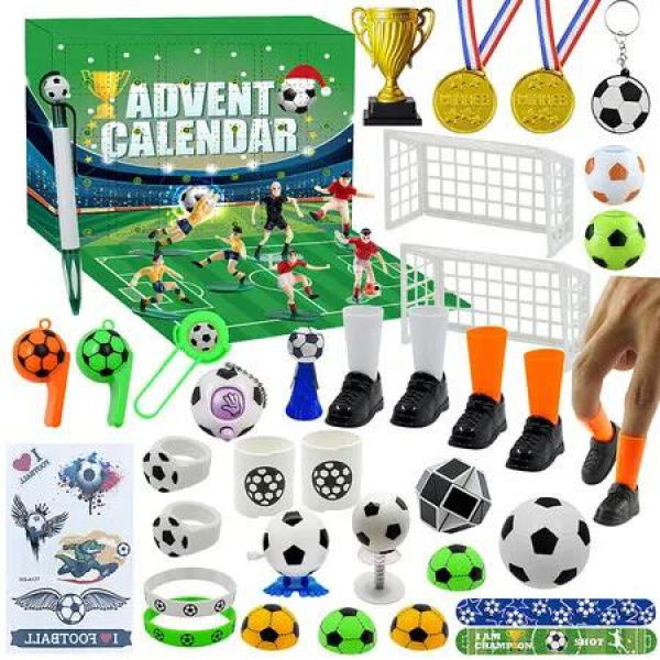 Football Toy Set 24 Day Advent Calendar DIY Set Toy Basketball Poke Hole Perfect Birthday or Christmas Gift