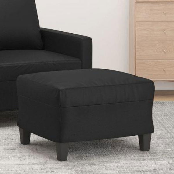 Footstool Black 60x50x41 Cm Faux Leather