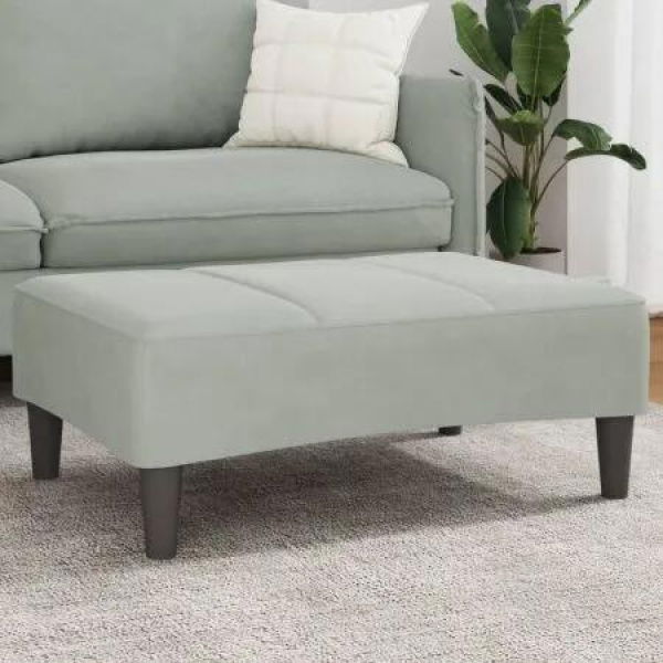 Footstool Light Grey 77x55x31 cm Velvet