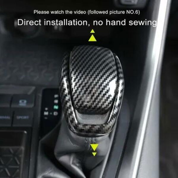 for Totoya RAV4 2019-2025 Gear Shift Knob Cover, Carbon Fiber Grain Interior Protective Gear Shift Trim for Toyota Highlander 2020-2025, Carbon Fiber