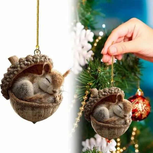 Forest Animal Acorn Ornaments Cozy Forest Christmas Ornaments,2026 Pine Cone Animal Decoration,Woodland Creature Hanging Ornament