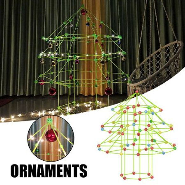 Fort Building Kit For Kids To DIY 3D Christmas Tree House Learning Toys Parent-kids Communication Imagination Game Gift