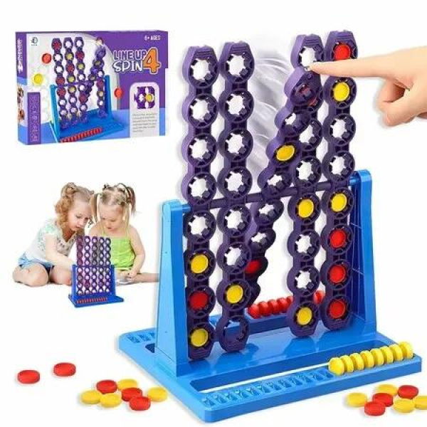Four Wins with Spin Connect 4 Spin Game 4 in a Row Game with Functions Spinning Battle Strategy Game for 2 Players Board Games for Kids 6+ Years