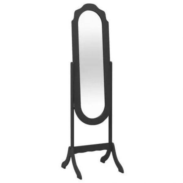 Free Standing Mirror Black 45.5x47.5x160 cm Engineered Wood