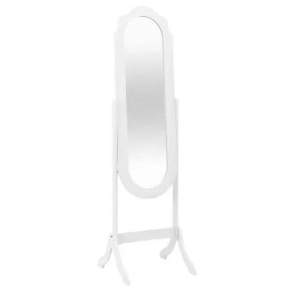 Free Standing Mirror White 45.5x47.5x160 cm Engineered Wood