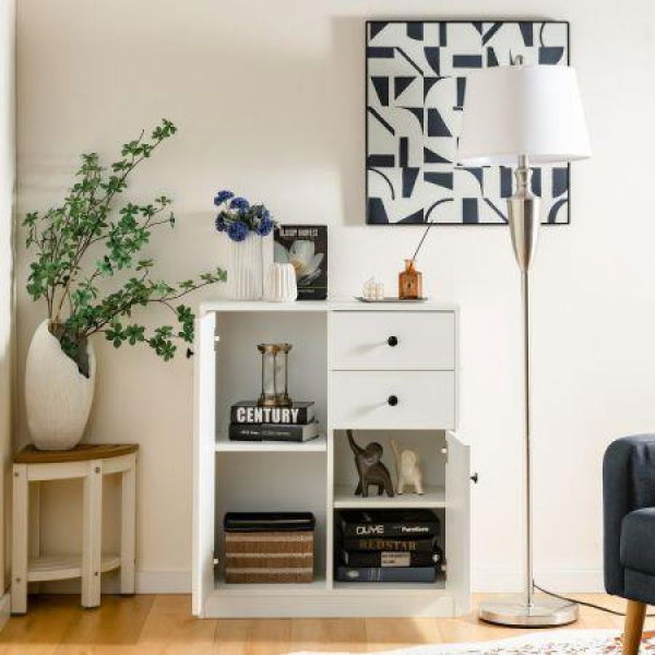 Freestanding Modern Storage Cabinet With Adjustable Shelves For Living Room/bedroom/entryway.