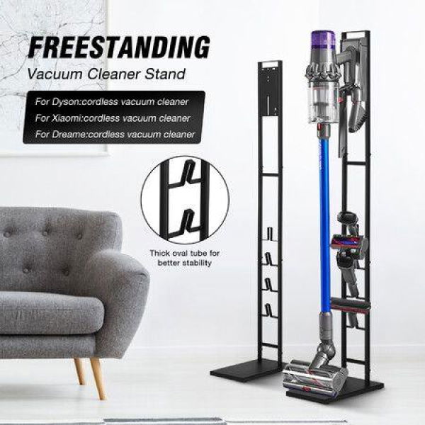 Freestanding Vacuum Stand Rack Cleaner Accessory Holder Cordless For Dyson Organiser V7 V8 V10 V11 For Xiaomi Dreame Black