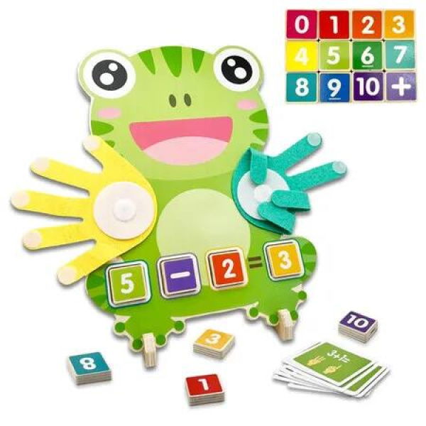 Frog Finger Counting Number Blocks Montessori Math Educational Preschool Toy Learning Toys for 3-6 Year Olds