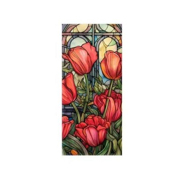 Frosted Stained Glass Window Film: Removable, Non-Adhesive, Heat Insulation, UV Blocking, Colorful Pattern, Privacy and Style