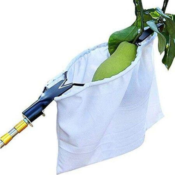 Fruit Picker Head Harvest Basket Large Stretch Bag Fruit Picking Tools With 2 V-Shaped Blades Catcher To Get Apple Oranges Citrus Pear Peach Branch Hook