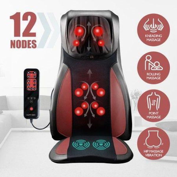 Full Body Massage Cushion Shiatsu Neck Back Massager Chair Pad Car Massaging Seat-RED