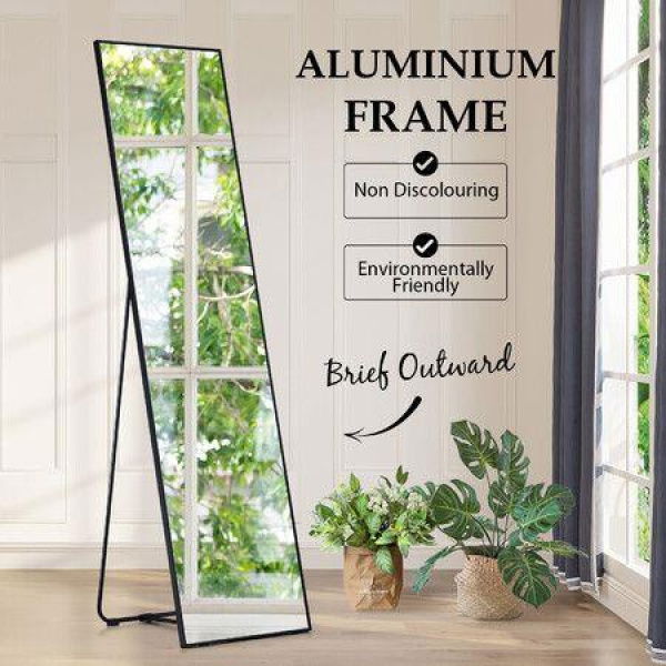 Full Length Free Standing Mirror Wall Vanity Floor Hanging Hallway Bedroom With Folding Detachable Stand