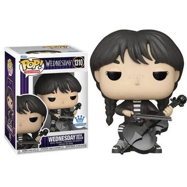 Funko Pop! Wednesday Addams (Jenna Ortega) Cello Vinyl Action Figure - Netflix Collectible for Fans of The Addams Family